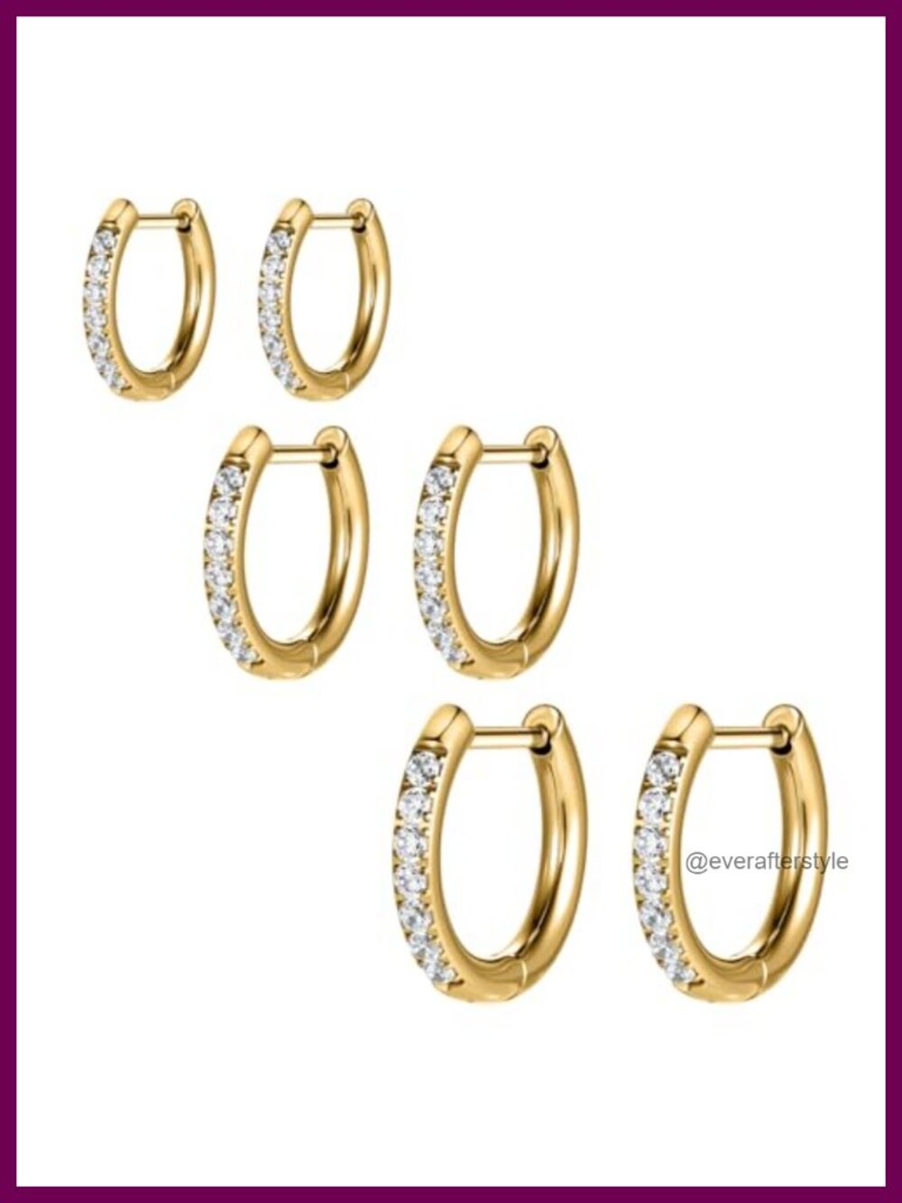 Titanium Hoop Earrings CZ 18G Hypoallergenic Nickel-Free Huggie